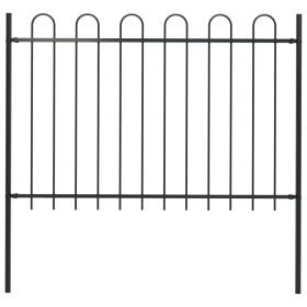 Garden fence with black steel hoop tips 1.7 m by vidaXL, fence panels - Ref: Foro24-144931, Price: 91,08 €, Discount: %