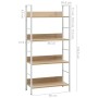 Estantería de 4 niveles madera ingeniería roble 60x27,6x124,5cm de vidaXL, Librerías y estanterías - Ref: Foro24-288225, Prec...