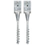 Ground spikes 2 units silver galvanized steel 9x9x56 cm by vidaXL, Spikes for anchoring in the ground - Ref: Foro24-145439, P...