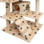 Cat scratching post sisal scratching post 125cm beige prints by vidaXL, Cat furniture - Ref: Foro24-170478, Price: 90,99 €, D...