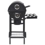 Parrilla de barril ruedas y estantes acero negro 115x85x95 cm de vidaXL, Barbacoas - Ref: Foro24-313636, Precio: 162,38 €, De...