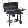 Fassgrillräder und Regale aus schwarzem Stahl 115x85x95 cm von vidaXL, Grillen - Ref: Foro24-313636, Preis: 162,38 €, Rabatt: %