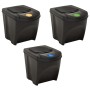 Stackable trash cans 3 pieces anthracite gray 75 L by vidaXL, Garbage cans and trash cans - Ref: Foro24-316184, Price: 55,47 ...