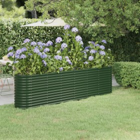 Green powder coated steel flower bed planter 260x40x68 cm by vidaXL, Pots and planters - Ref: Foro24-318903, Price: 80,55 €, ...