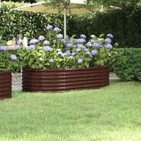 Brown powder coated steel flower bed planter 152x80x36 cm by vidaXL, Pots and planters - Ref: Foro24-318915, Price: 51,99 €, ...