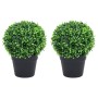 Artificial boxwood plants 2 pcs ball shape green pot 32 cm by vidaXL, artificial flora - Ref: Foro24-336519, Price: 63,03 €, ...