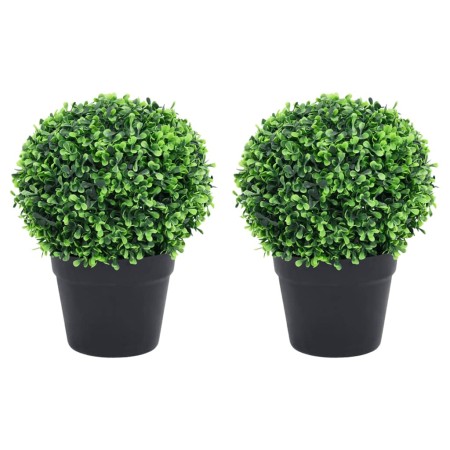 Artificial boxwood plants 2 pcs ball shape green pot 32 cm by vidaXL, artificial flora - Ref: Foro24-336519, Price: 56,07 €, ...