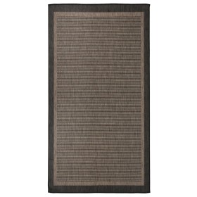 Alfombra de exterior de tejido plano marrón oscuro 80x150 cm de vidaXL, Alfombras - Ref: Foro24-340841, Precio: 25,99 €, Desc...