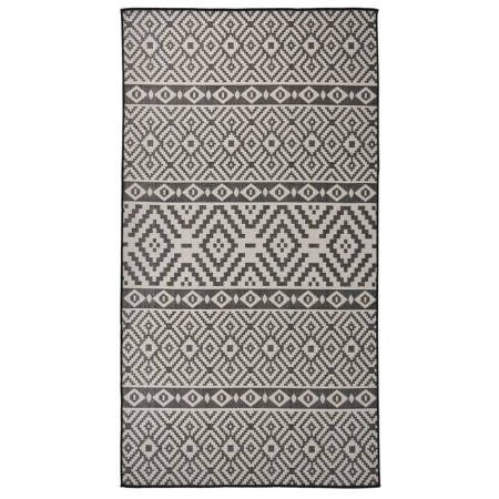 Alfombra de exterior de tejido plano rayas negras 80x150 cm de vidaXL, Alfombras - Ref: Foro24-340848, Precio: 26,67 €, Descu...