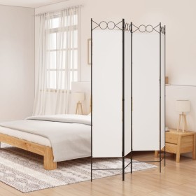 Divider screen with 4 white fabric panels 160x200 cm by vidaXL, Room dividers - Ref: Foro24-350150, Price: 37,17 €, Discount: %