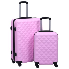 Set of 2 pink hardshell suitcases with wheels made of ABS. by vidaXL, Suitcases - Ref: Foro24-92429, Price: 123,90 €, Discoun...