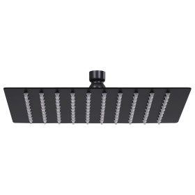 Black square stainless steel rain effect shower head 20x20 cm by vidaXL, shower heads - Ref: Foro24-147695, Price: 30,58 €, D...