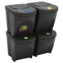 Stackable trash cans 4 units gray polypropylene 100 L by vidaXL, Garbage cans and trash cans - Ref: Foro24-152200, Price: 59,...