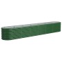 Green powder coated steel flower bed planter 260x40x36 cm by vidaXL, Pots and planters - Ref: Foro24-318878, Price: 60,27 €, ...