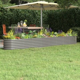 Gray powder coated steel flower bed planter 332x40x36 cm by vidaXL, Pots and planters - Ref: Foro24-318884, Price: 79,33 €, D...