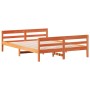 Bed frame with wax brown pine wood headboard 120x200 cm by vidaXL, Beds and slatted bases - Ref: Foro24-842793, Price: 120,77...