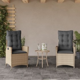 Garden recliners and beige mix cushions 2 units PE rattan by vidaXL, Garden chairs - Ref: Foro24-365269, Price: 247,99 €, Dis...