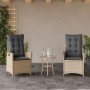 Sillones reclinables jardín y cojines beige mix 2 uds ratán PE de vidaXL, Sillas de jardín - Ref: Foro24-365269, Precio: 247,...