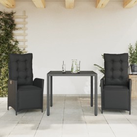 3-piece garden dining set with black synthetic rattan cushions by vidaXL, Garden sets - Ref: Foro24-3213320, Price: 345,87 €,...