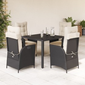 Set de muebles jardín 5 pzas con cojines ratán sintético negro de vidaXL, Conjuntos de jardín - Ref: Foro24-3213315, Precio: ...