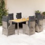 Set comedor jardín 7 pzas y cojines ratán sintético gris de vidaXL, Conjuntos de jardín - Ref: Foro24-3213109, Precio: 916,70...