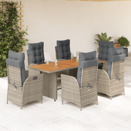 Garden dining set 7 pieces and gray synthetic rattan cushions by vidaXL, Garden sets - Ref: Foro24-3213142, Price: 947,71 €, ...