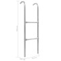 Trampoline ladder with 2 steps silver steel 102.6 cm by vidaXL, Accessories for trampolines - Ref: Foro24-92409, Price: 26,22...