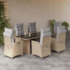 7-teiliges Garten-Essset mit beigen Kissen aus synthetischem Rattan von vidaXL, Gartensets - Ref: Foro24-3213360, Preis: 952,...