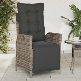 Garden recliner with footrest in gray synthetic rattan by vidaXL, Garden chairs - Ref: Foro24-365283, Price: 139,99 €, Discou...