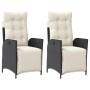 Garden recliners with footrest 2 pcs black PE rattan by vidaXL, Garden chairs - Ref: Foro24-365288, Price: 257,22 €, Discount: %