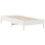 Solid white pine wood bed frame 90x200 cm by vidaXL, Beds and slatted bases - Ref: Foro24-842711, Price: 78,98 €, Discount: %