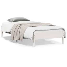 Estructura de cama madera maciza de pino blanco 100x200 cm de vidaXL, Camas y somieres - Ref: Foro24-842707, Precio: 81,99 €,...