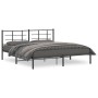 Bed frame with black metal headboard 183x213 cm by vidaXL, Beds and slatted bases - Ref: Foro24-355566, Price: 112,02 €, Disc...