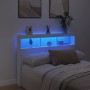 Bed headboard with white LED 140x17x102 cm by vidaXL, Headboards and footboards - Ref: Foro24-839196, Price: 132,13 €, Discou...