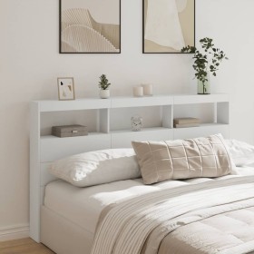 Bed headboard with white LED 180x17x102 cm by vidaXL, Headboards and footboards - Ref: Foro24-839210, Price: 105,99 €, Discou...