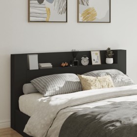 Bed headboard with black LED 200x16.5x103.5 cm by vidaXL, Headboards and footboards - Ref: Foro24-839267, Price: 121,52 €, Di...