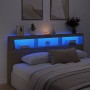 Bed headboard with LED light Sonoma oak 200x17x102 cm by vidaXL, Headboards and footboards - Ref: Foro24-839219, Price: 105,4...