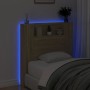 Bed headboard with LED light Sonoma oak 100x16.5x103.5 cm by vidaXL, Headboards and footboards - Ref: Foro24-839233, Price: 7...