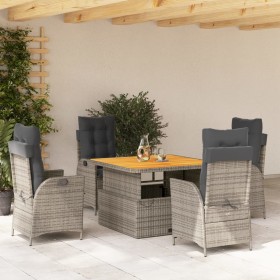 5-teiliges Garten-Essset mit grauen Kissen aus synthetischem Rattan von vidaXL, Gartensets - Ref: Foro24-3277461, Preis: 666,...