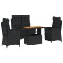 4-piece garden dining set with black synthetic rattan cushions by vidaXL, Garden sets - Ref: Foro24-3277456, Price: 524,21 €,...