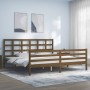 Honey brown solid wood bed frame with headboard by vidaXL, Beds and slatted bases - Ref: Foro24-3194004, Price: 179,12 €, Dis...