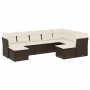 9-teiliges Gartensofa-Set und braune Kissen aus synthetischem Rattan von vidaXL, Gartensets - Ref: Foro24-3250412, Preis: 564...