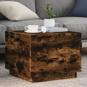 Coffee table with LED lights smoked oak 50x50x40 cm by vidaXL, Coffee table - Ref: Foro24-839872, Price: 58,37 €, Discount: %