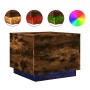 Coffee table with LED lights smoked oak 50x50x40 cm by vidaXL, Coffee table - Ref: Foro24-839872, Price: 58,37 €, Discount: %