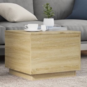 Coffee table with LED lights Sonoma oak 50x50x40 cm by vidaXL, Coffee table - Ref: Foro24-839870, Price: 58,41 €, Discount: %