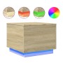 Coffee table with LED lights Sonoma oak 50x50x40 cm by vidaXL, Coffee table - Ref: Foro24-839870, Price: 58,99 €, Discount: %