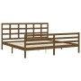 Honey brown solid wood bed frame with headboard by vidaXL, Beds and slatted bases - Ref: Foro24-3194004, Price: 179,12 €, Dis...