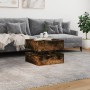 Coffee table with LED lights smoked oak 50x50x40 cm by vidaXL, Coffee table - Ref: Foro24-839858, Price: 77,51 €, Discount: %