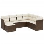 7-piece garden sofa set with brown PE rattan cushions by vidaXL, Garden sets - Ref: Foro24-3263219, Price: 468,49 €, Discount: %