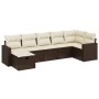 7-piece garden sofa set with brown PE rattan cushions by vidaXL, Garden sets - Ref: Foro24-3263509, Price: 477,04 €, Discount: %